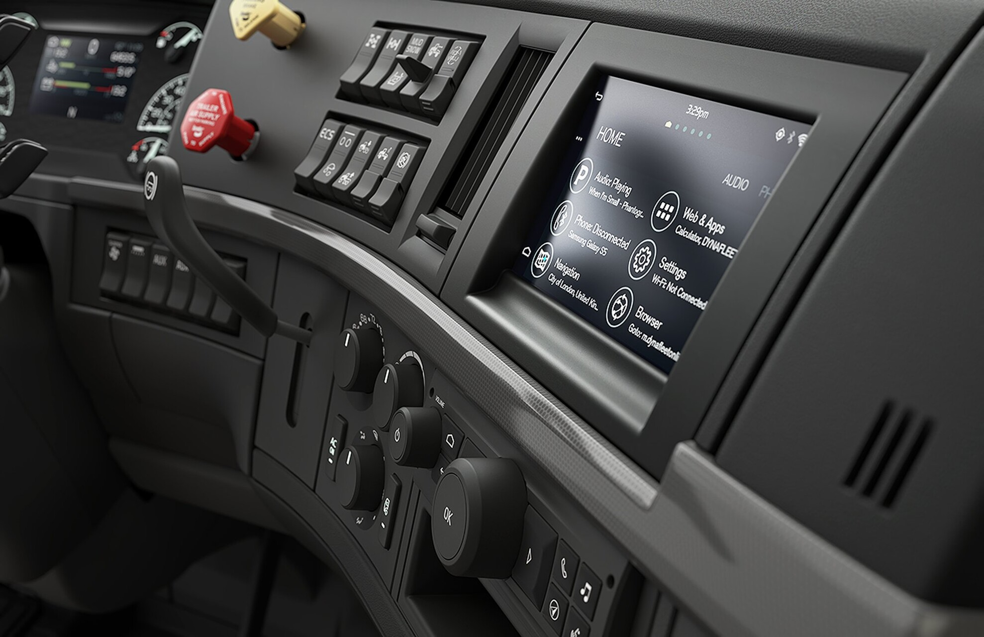 Volvo VNL truck interior dashboard switches