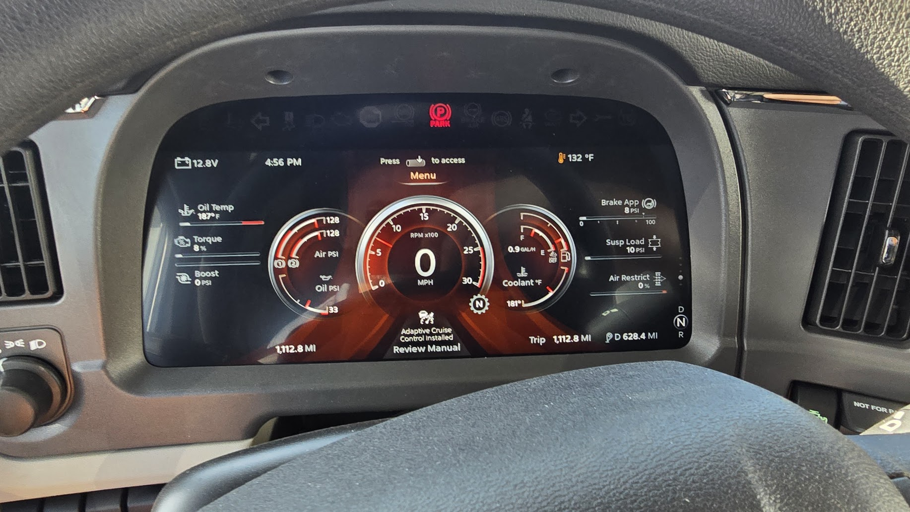 Peterbilt 579 digital instrument cluster
